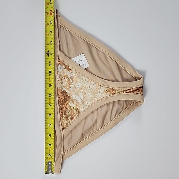 ⭐️3/ $30⭐️ Aerie Floral Bikini Bottom Tan Brown Size M - Picture 6 of 8